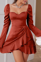 High Waist Bishop Sleeve Dress - View 11 | TEVQA
