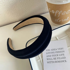 Jumbo Fluted Velvet Headband - 1.6 Inch Wide Padded Statement Band