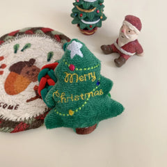 Oversized Plush Christmas Charm Hair Tie - 4.5 Inch Festive Accessory