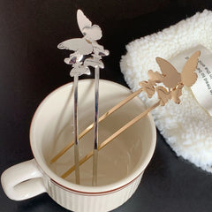 Long Butterfly Metal Hair Fork - 5.9" French Bun Pin