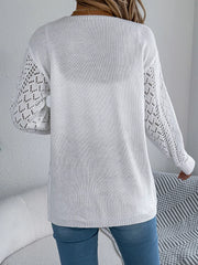 Pointelle Knit Cardigan - View 14 | TEVQA