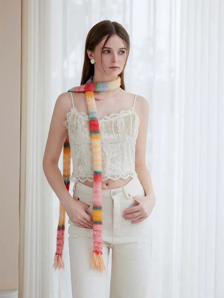 Y2K Gradient Skinny Scarf - TEVQA