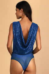 Evening Of Wonder Sequin Cowl Back Bodysuit | Dress In Beauty