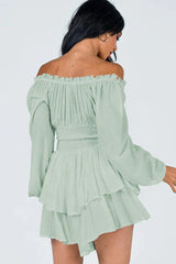 Tiered Swing Skater Romper - TEVQA
