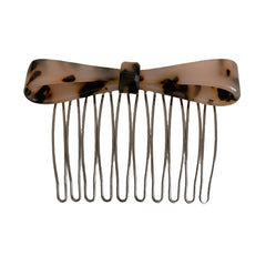 Small Acetate Bow Hair Comb Pin - 2.9 Inch
