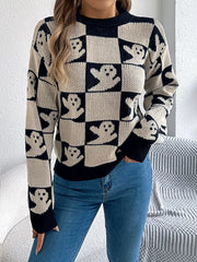 Ghost Checkered Knit Sweater - View 6 | TEVQA