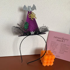 Glitter Mini Witch Hat Headband - 5 Inch Sparkly Halloween Party Accessory
