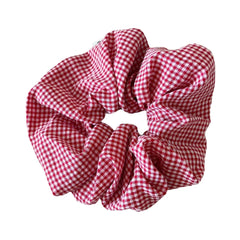 Red and white gingham scrunchie