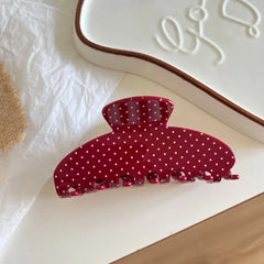 Large Polka Dot Acetate Hair Claw Clip - View 7 | TEVQA