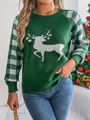 Festive Reindeer Knit Pullover Sweater - View 16 | TEVQA