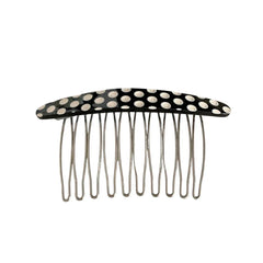 Black and white polka dot hair comb