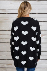 Heart Print Knit Cardigan - View 13 | TEVQA