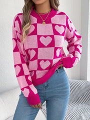 Heart Checkerboard Sweater - View 10 | TEVQA