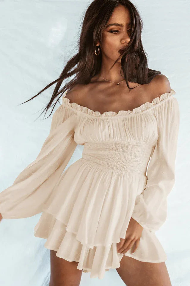 Tiered Swing Skater Romper - TEVQA
