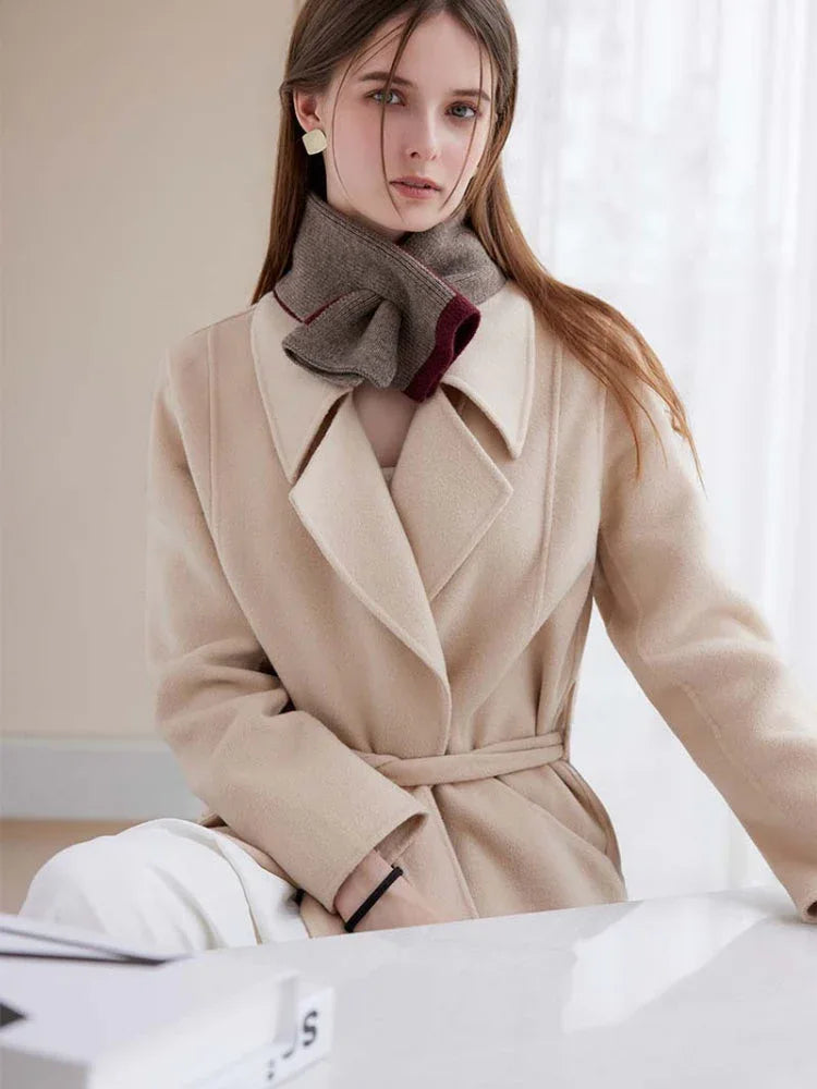 Two-tone knit cross scarf - View 22 | TEVQA