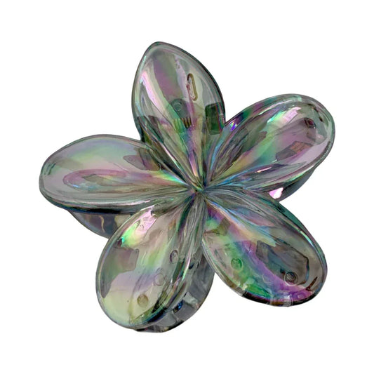 iridescent flower claw hair clip