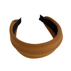 Brown padded headband with twisted knot detail
