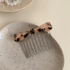 Small Acetate Bow Hair Comb Pin - 2.9 Inch