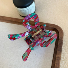 Acetate Bow Hair Claw Clip - 2.7 Inch Preppy & Patterned Hair Accessory