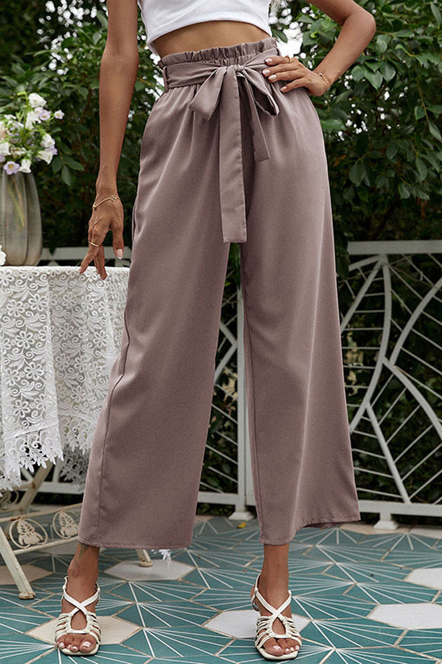 Basic Wide Leg Pants With Belt | Dress In Beauty