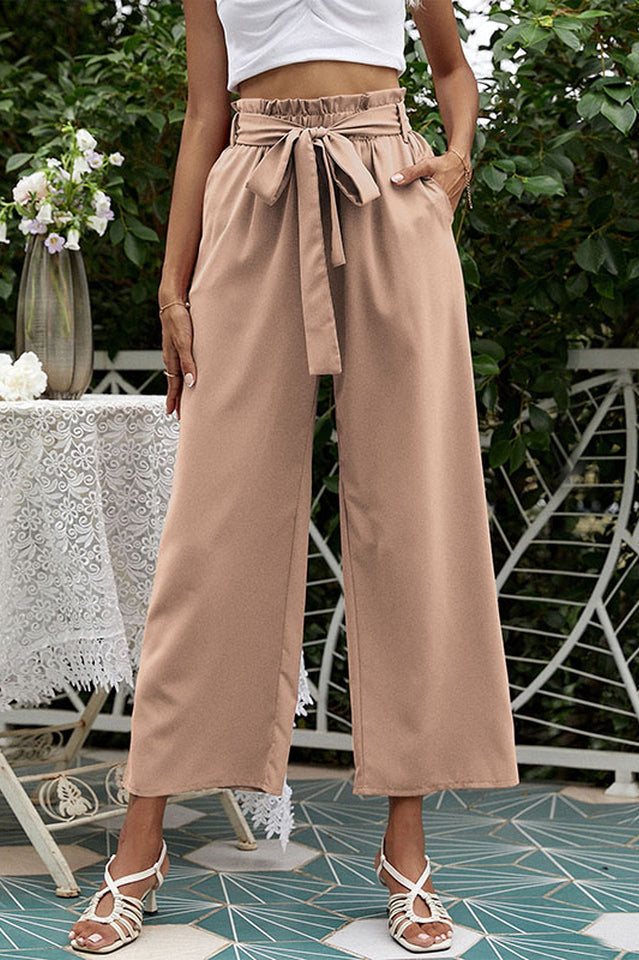 Basic Wide Leg Pants With Belt | Dress In Beauty