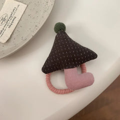 Whimsical Padded Charm Hair Tie - Cute Knit Elastic for Girls - TEVQA