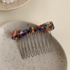 Small Acetate Bow Hair Comb Pin - 2.9 Inch
