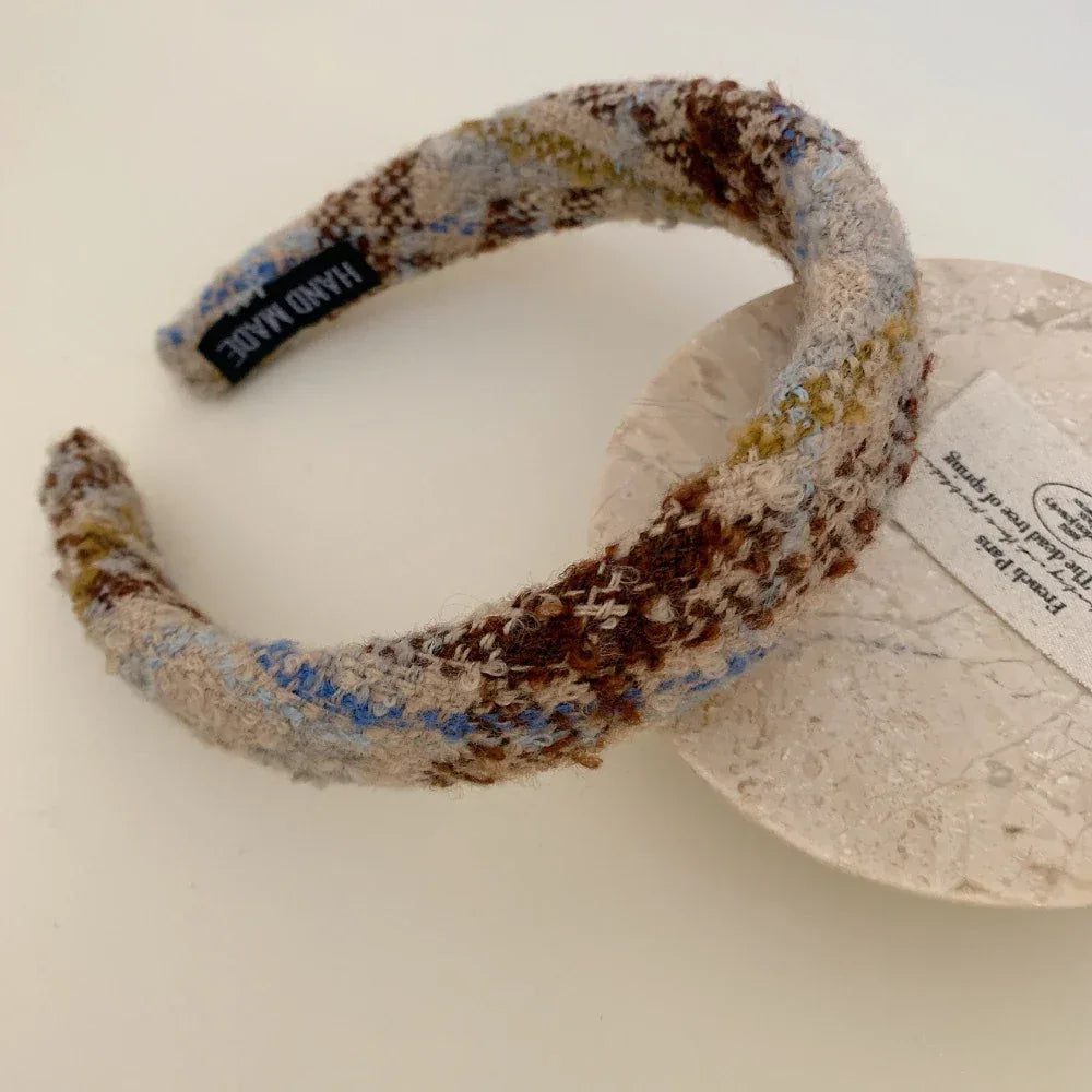 Bouclé Tweed Padded Headband - View 6 | TEVQA