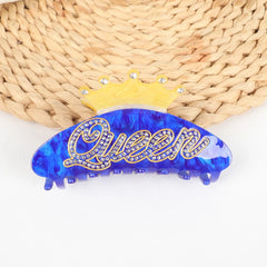 Jeweled "MOM" Crown Acetate Hair Claw (4.1 Inch)