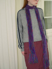 Y2K Soft Girl Pink Faux Mink Skinny Scarf