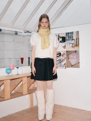 Korean Style Soft Knit Scarf Cheese Yellow