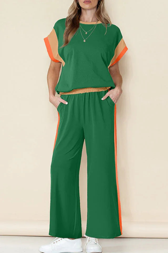 Women's striped knit two-piece set - View 10 | TEVQA
