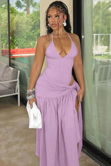 V-Neck Bodysuit Wrap Skirt Set - TEVQA