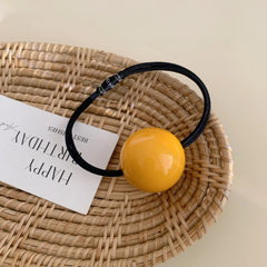 Large Glossy Sphere Charm Hair Tie (1.2 Inch)