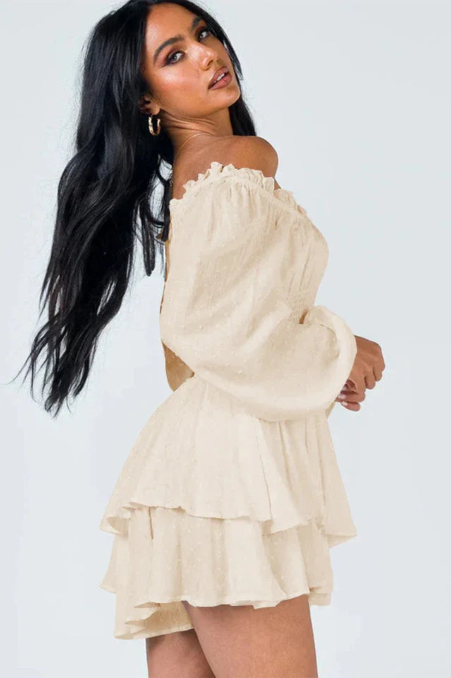 Tiered Swing Skater Romper - TEVQA