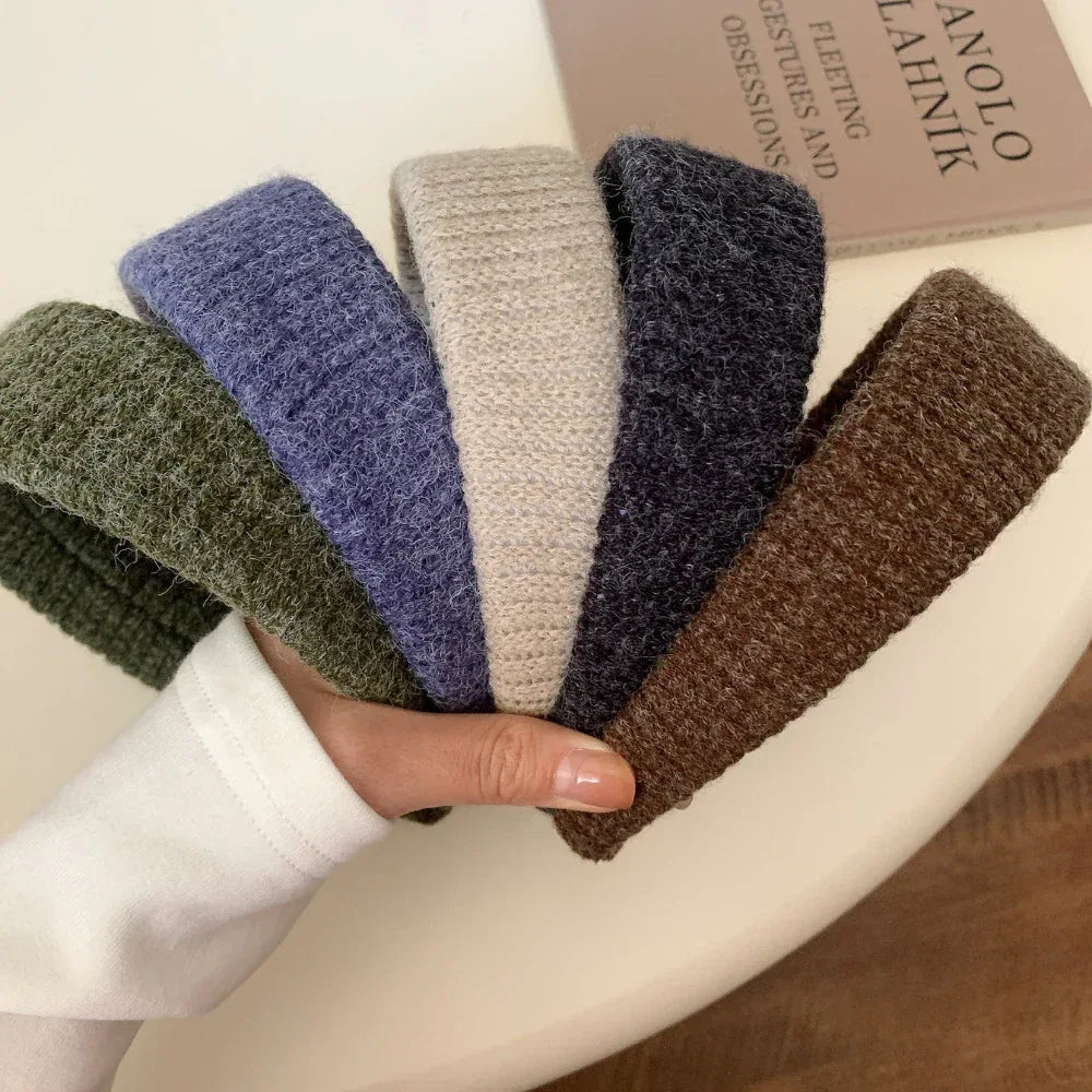 Jumbo Padded Wool-Blend Headband - 1.6 Inch Wide Cozy Winter Band - TEVQA