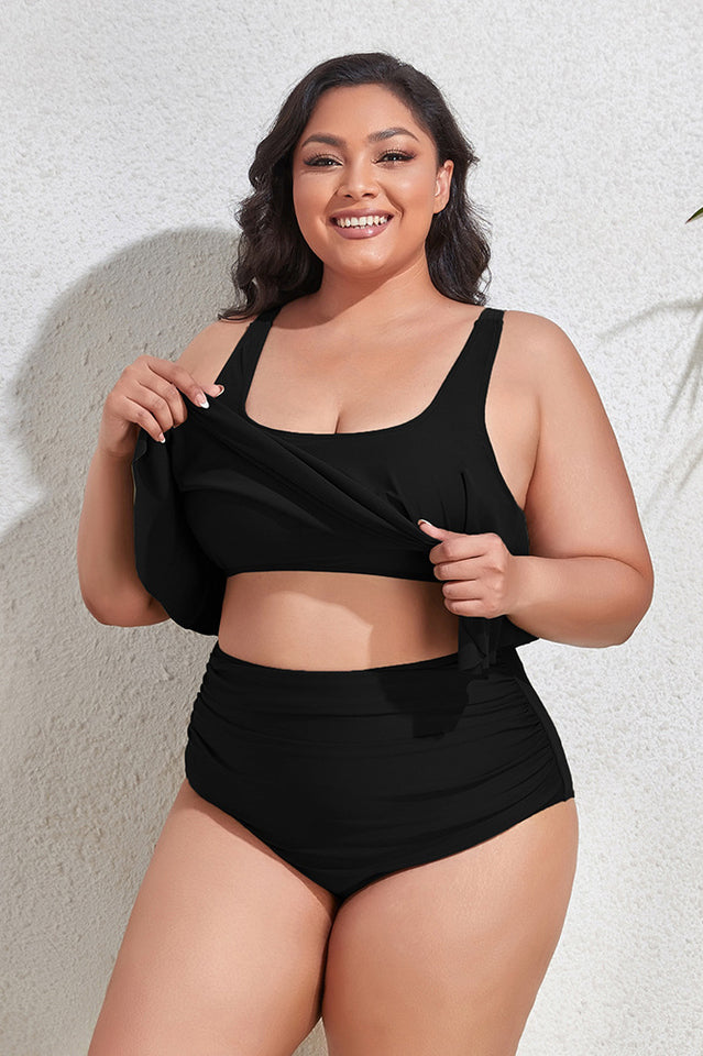 (L-4XL) Floral High Waist Bikini Set | Dress In Beauty