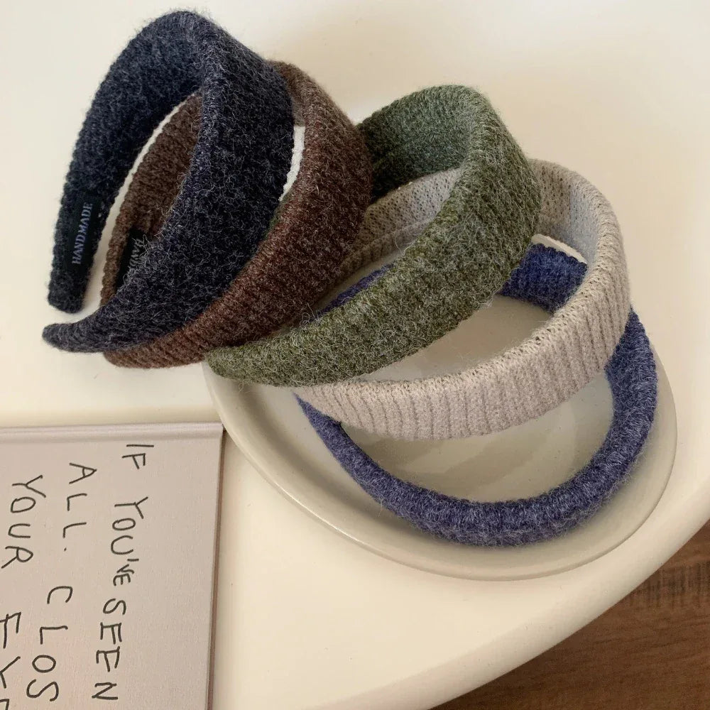 Jumbo Padded Wool-Blend Headband - 1.6 Inch Wide Cozy Winter Band - TEVQA