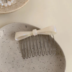 Small Acetate Bow Hair Comb Pin - 2.9 Inch
