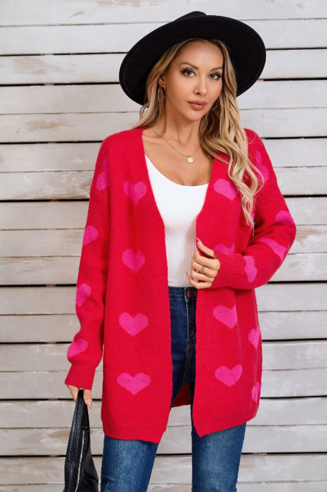 Open Front Heart Cardigan | Dress In Beauty