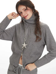 Ribbed Double Zip Jacket - View 6 | TEVQA