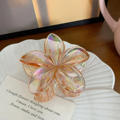 Iridescent Crystal Flower Hair Claw Clip - View 11 | TEVQA