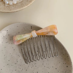 Small Acetate Bow Hair Comb Pin - 2.9 Inch