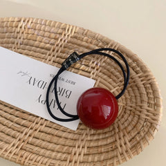 Large Glossy Sphere Charm Hair Tie (1.2 Inch)