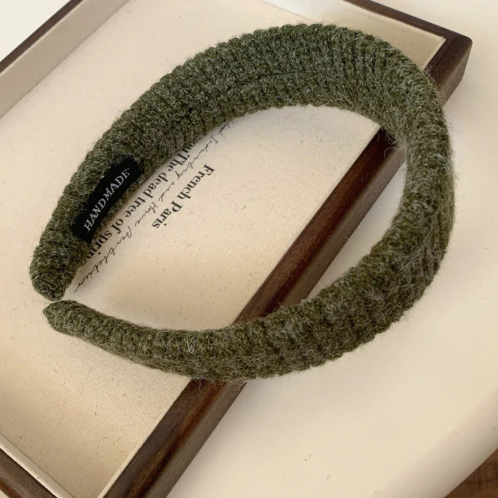 Jumbo Padded Wool-Blend Headband - 1.6 Inch Wide Cozy Winter Band - TEVQA