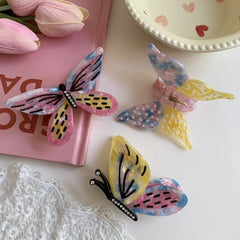 Whimsical Marbled Butterfly Acetate Hair Claw - TEVQA