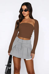 White Two Piece Bolero Tube Top Set - TEVQA