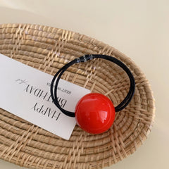 Large Glossy Sphere Charm Hair Tie (1.2 Inch)