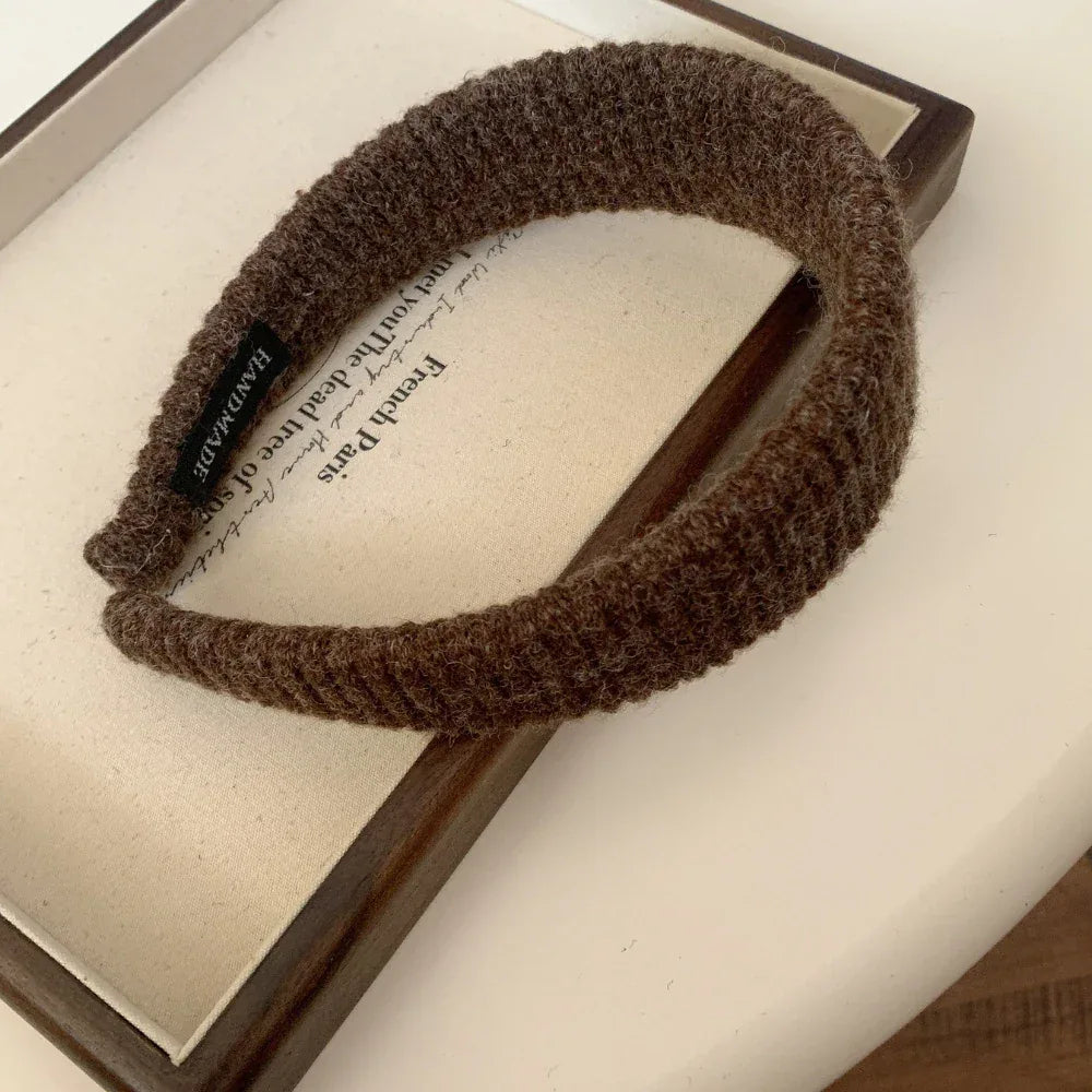 Jumbo Padded Wool-Blend Headband - 1.6 Inch Wide Cozy Winter Band - TEVQA