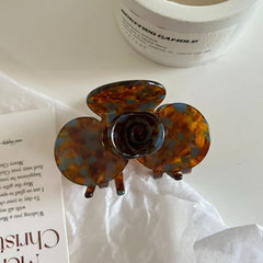 Medium Acetate Camellia Flower Claw Clip - View 7 | TEVQA